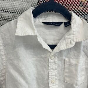 Janie and Jack Crisp White linen Button Down Shirt, my son only wore it once.